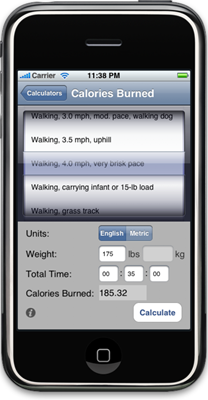 iPhone Calories Burned Calculator