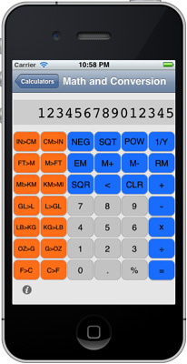 iPhone Math and Conversion Calculator
