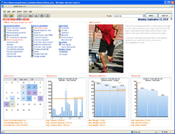 Online Fitness Software Screen Shot