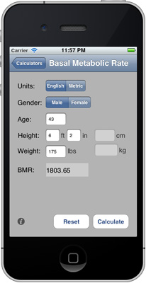 iPhone Calories Burned Calculator