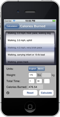 iPhone Calories Burned Calculator