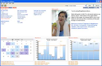 Online Fitness Software Screen Shot